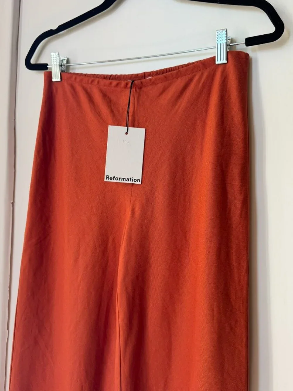 NWT Reformation Gale Linen Mid-Rise Pants Chili Orange Small